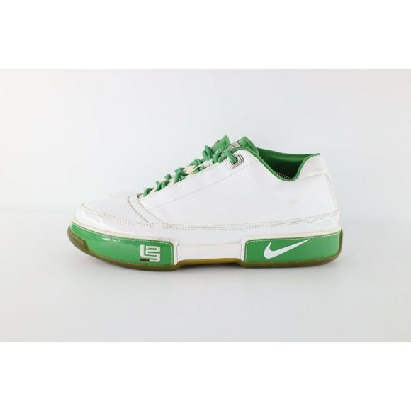 Vintage Nike Air Zoom Lebron Low Leather Shoes Sneakers Grass White Mens 11.5